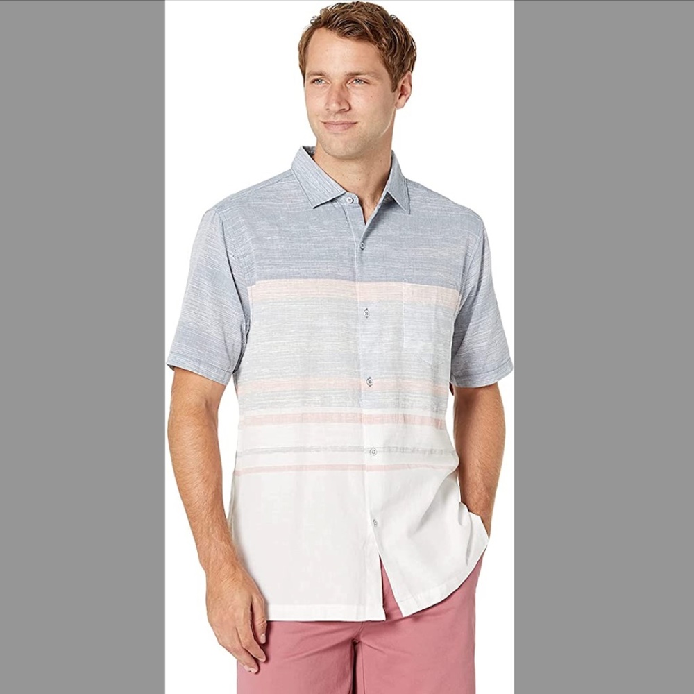 NWT - Tommy Bahama - Oceana Stripe Blue Allure Woven - Size L